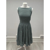 Thumbnail for Tea Dress - Retro Geometric Green (10), Lady V London