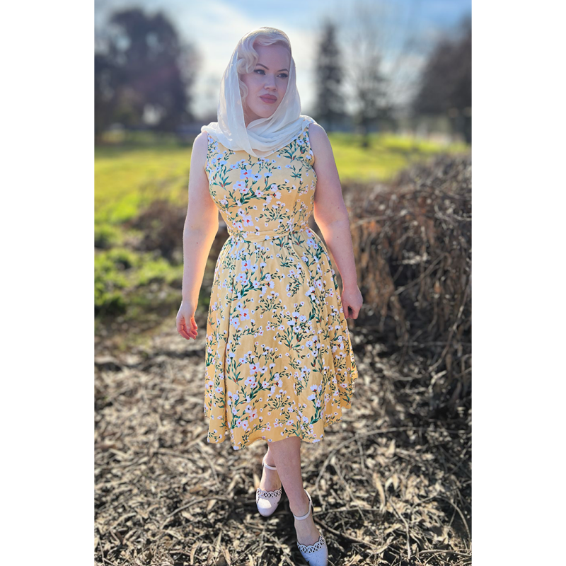 Hepburn Dress - Yellow Floral