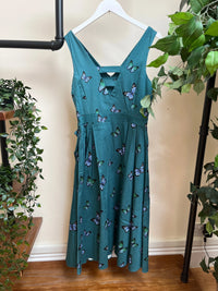 Thumbnail for Iris Dress - Teal Butterflies (10) 10 Lady Vintage London Outlet