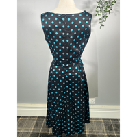 Thumbnail for Hepburn Dress - Teal Polka (18), Lady V London