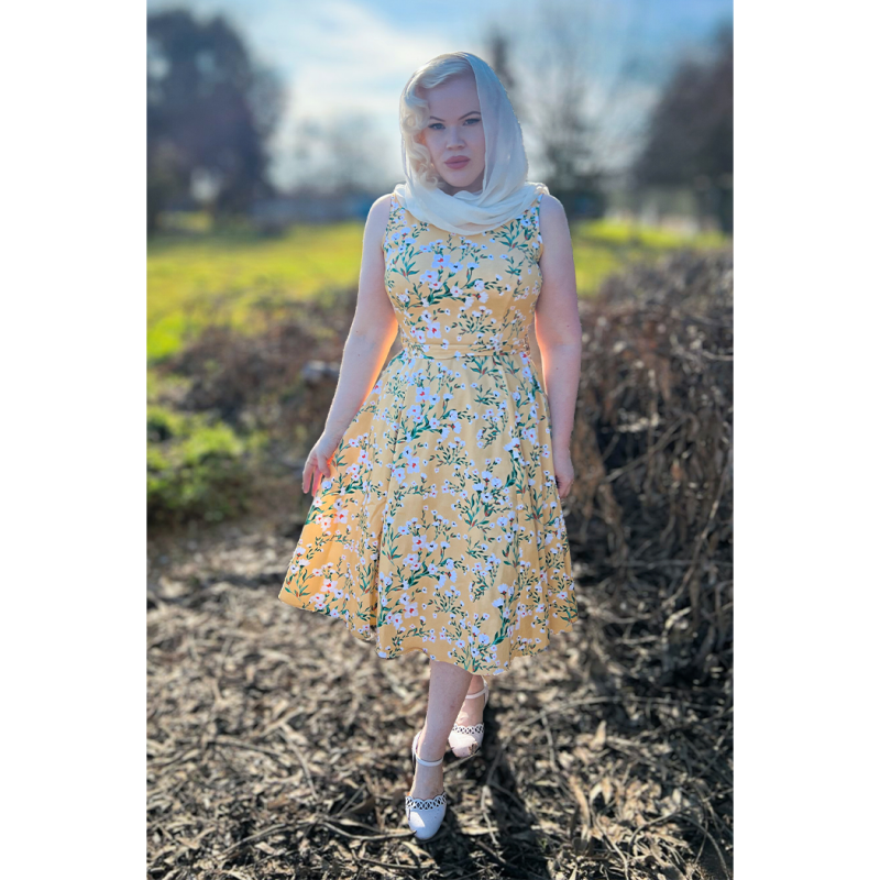 Hepburn Dress - Yellow Floral