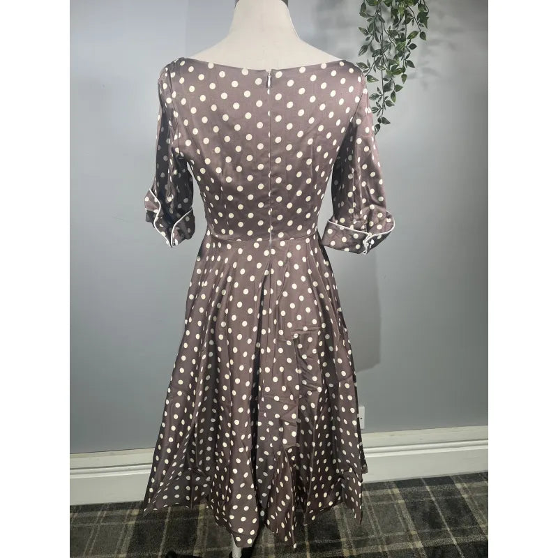 Lady V Dress - Mocha Polka (10), Lady V London