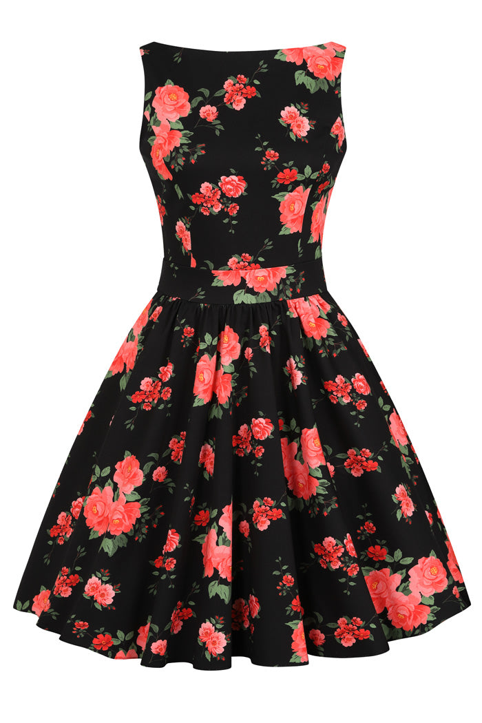 Tea Dress - Red Floral, Lady V London