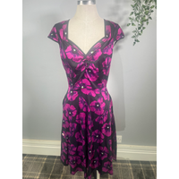 Thumbnail for Isabella Dress - Purple Flowers (10), Lady V London