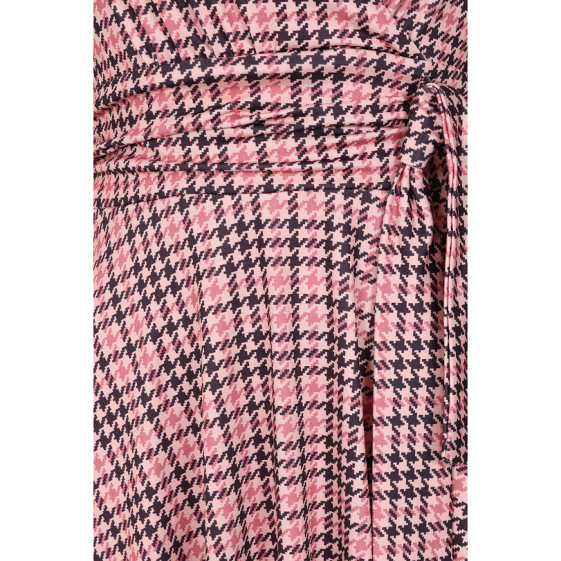 Arabella Dress - Pink Houndstooth, Lady V London