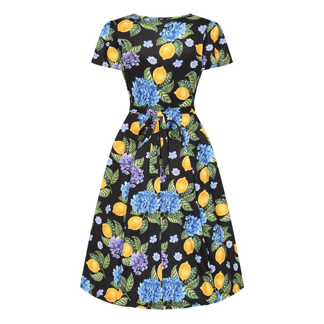 Lyra Dress - Lemon Hydrangea, Lady V London