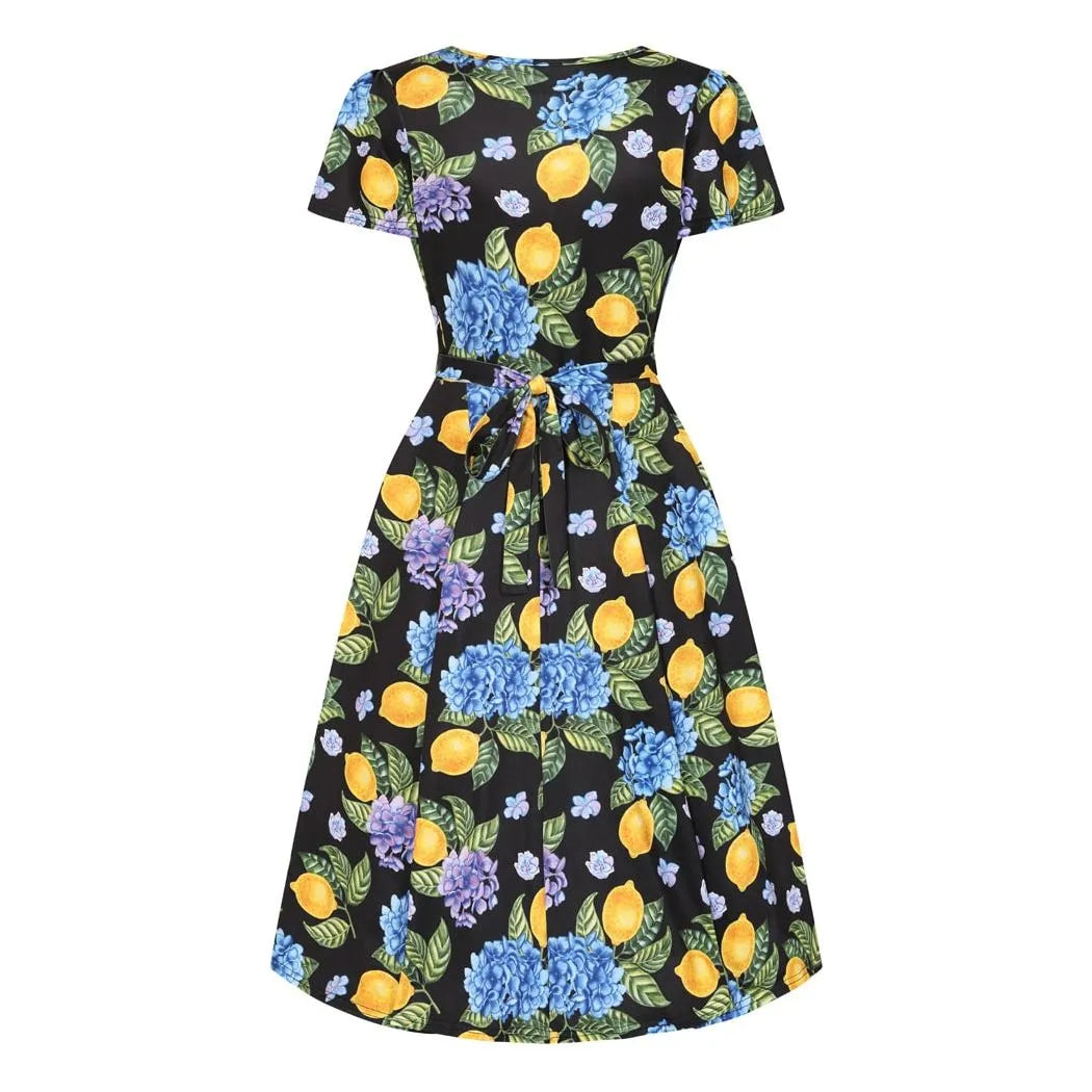 Lyra Dress - Lemon Hydrangea, Lady V London