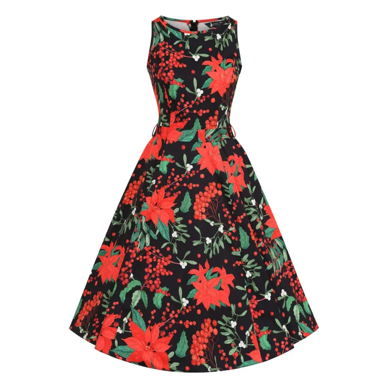 Hepburn Dress - Poinsettia