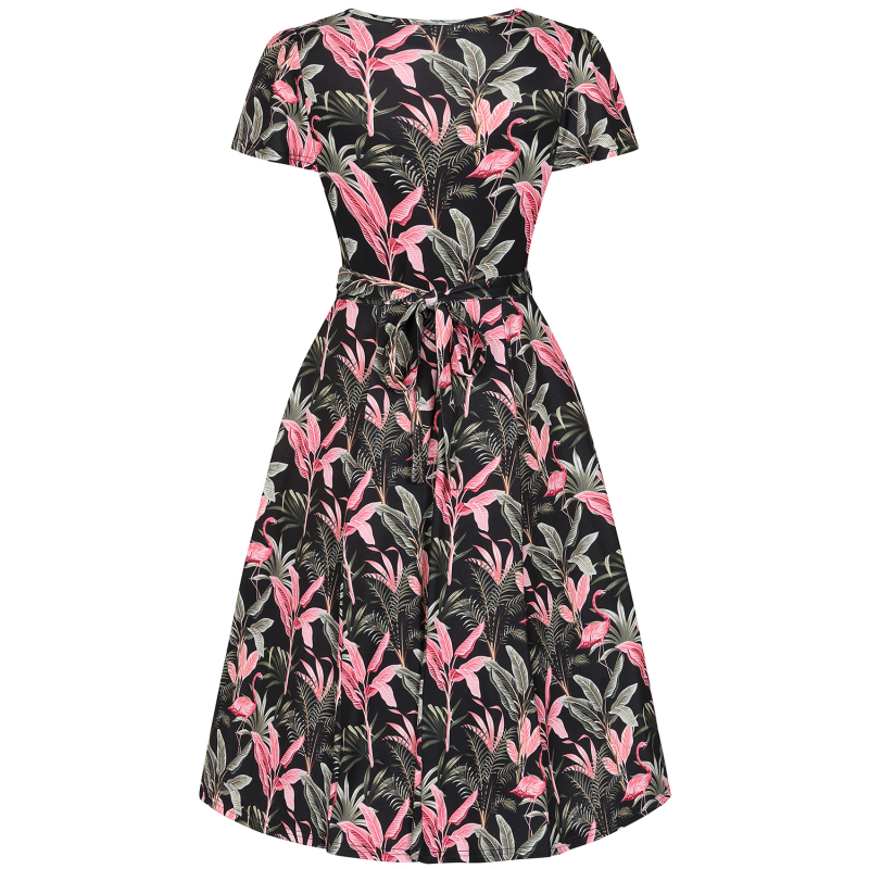 Lyra Dress - Flamingo Palm