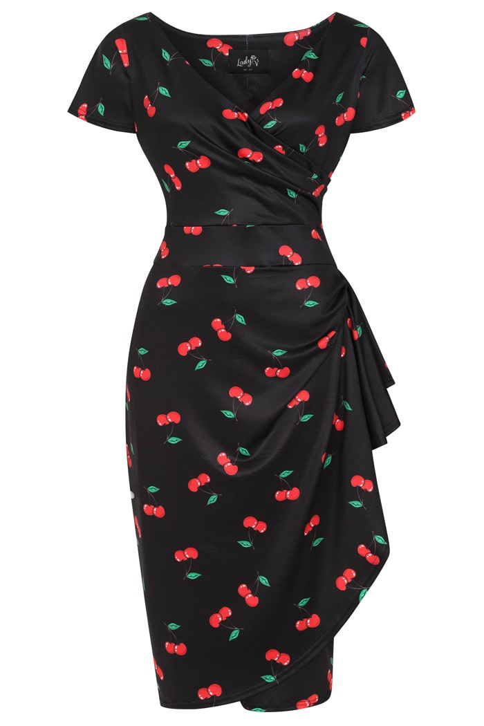 Elsie Dress - Rockabilly Cherry, Lady V London