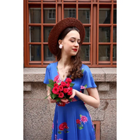 Thumbnail for Lyra Maxi Dress - Cobalt Blue Bouquet