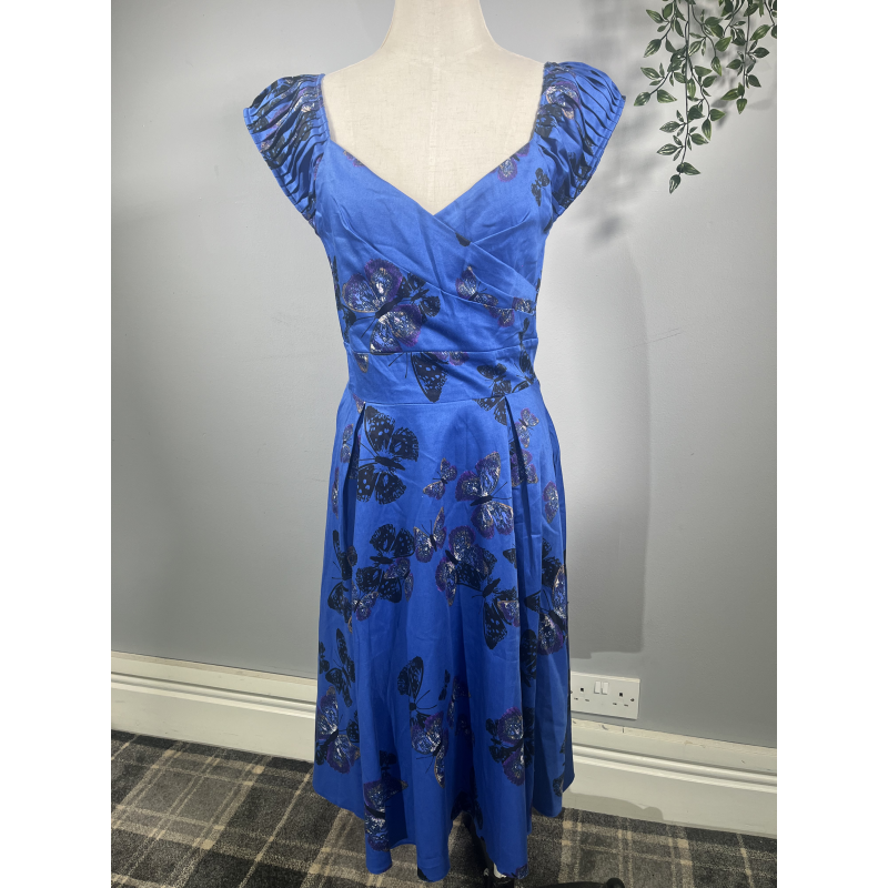 Lady V Dress - Royal Blue Butterfly (12), Lady V London