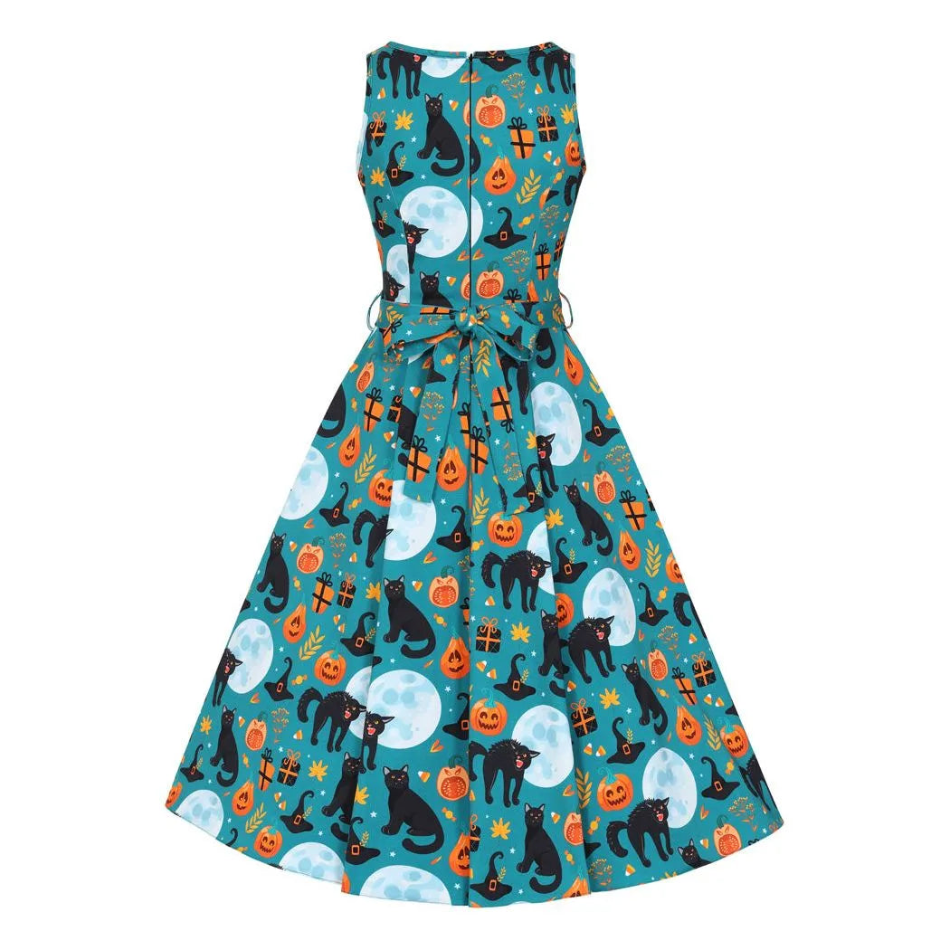 Hepburn Dress - Luna Cat, Lady V London