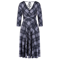 Thumbnail for Arabella Dress - Soft Blue Tartan, Lady V London