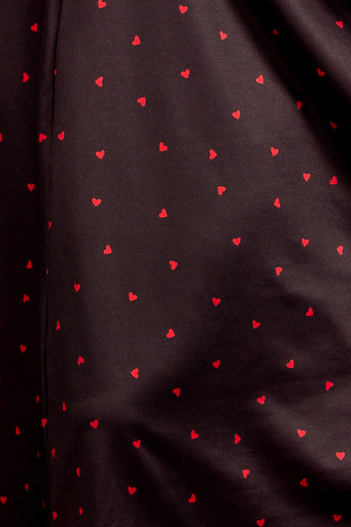 Lyra Dress - Red Hearts on Black, Lady V London