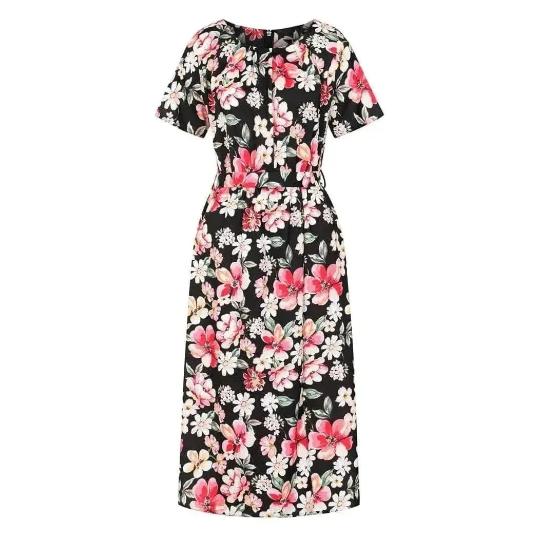 Daphne Dress - Black Floral Lady Vintage Daphne Dress