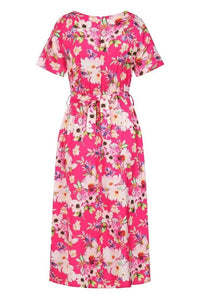 Thumbnail for Daphne Dress - Pink Floral Lady Vintage Daphne Dress