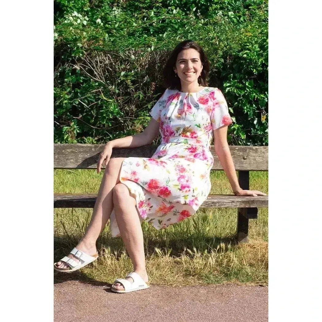 Daphne Dress - White Floral Lady Vintage Daphne Dress