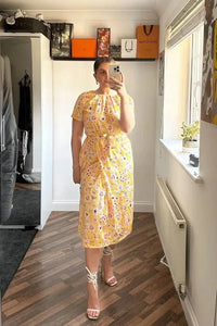 Thumbnail for Daphne Dress - Yellow Floral Lady Vintage Daphne Dress