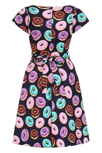 Thumbnail for Day Dress - Donuts Lady Vintage Day Dress