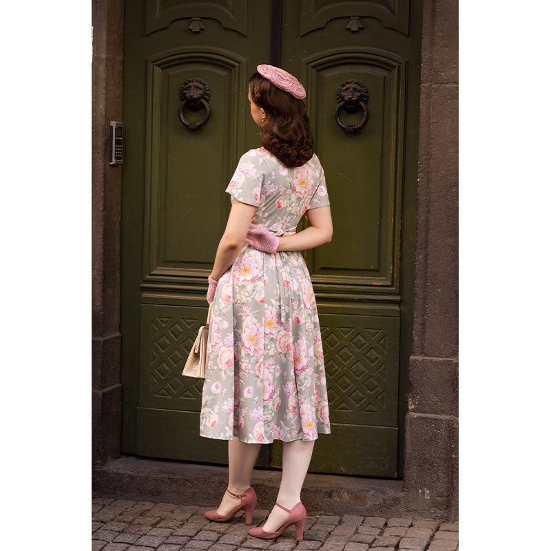 Lyra - Short Sleeve Dress - Classic Sage Floral