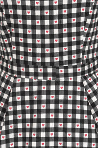 Thumbnail for Hepburn Dress - Heart Gingham, Lady V London