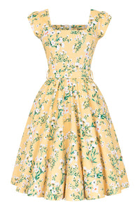 Thumbnail for Swing Dress - Yellow Floral, Lady V London