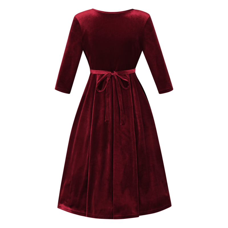 Lyra Dress - Red Velvet, Lady V London