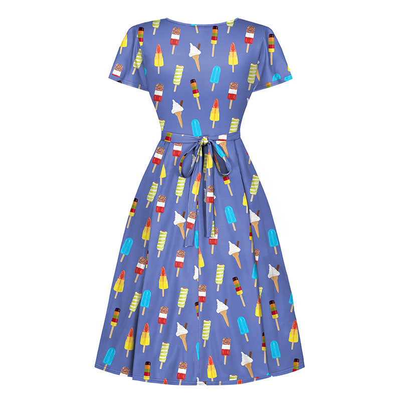 Lyra - Short Sleeve Dress - Ice Lolly