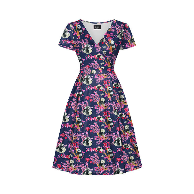 Lyra - Short Sleeve Dress - Cherry Blossom Panda