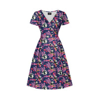 Thumbnail for Lyra - Short Sleeve Dress - Cherry Blossom Panda