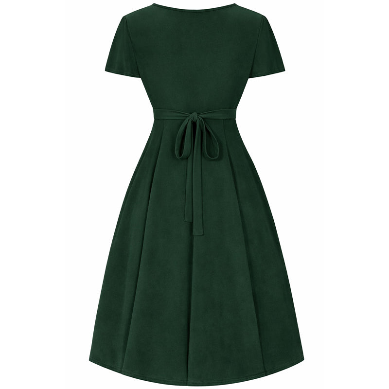 Short Sleeve Lyra Dress - Bottle Green