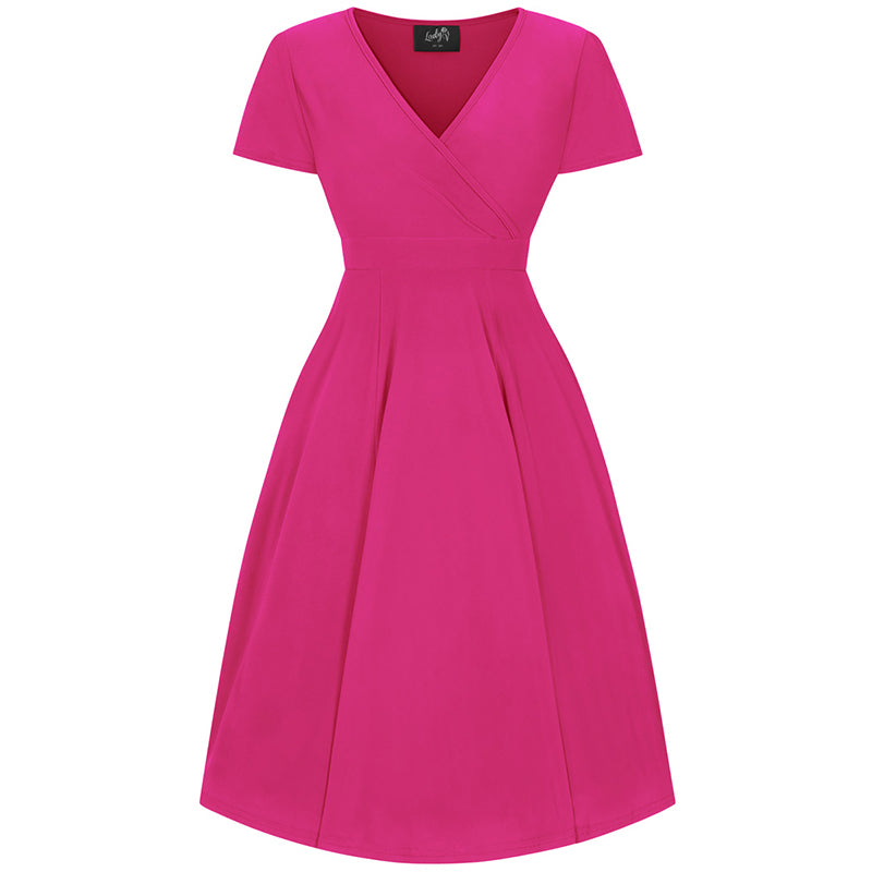 Short Sleeve Lyra Dress - Cerise