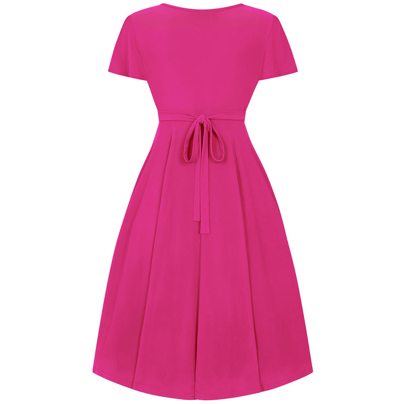 Short Sleeve Lyra Dress - Cerise