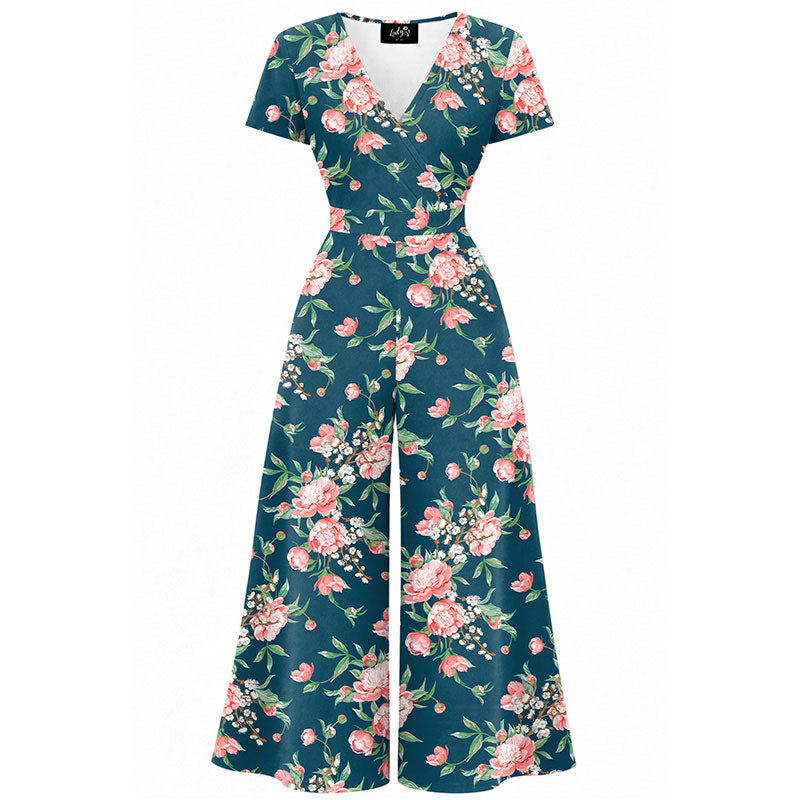 Jumpsuit - Short Sleeve Dress - Peony Grace