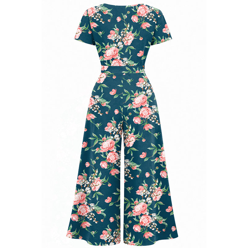Jumpsuit - Short Sleeve Dress - Peony Grace