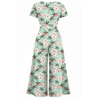 Thumbnail for Jumpsuit - Short Sleeve Dress - Flamingo Bay