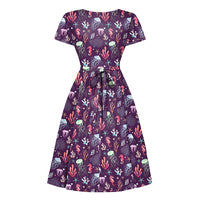 Thumbnail for Lyra - Short Sleeve Dress - Midnight Reef