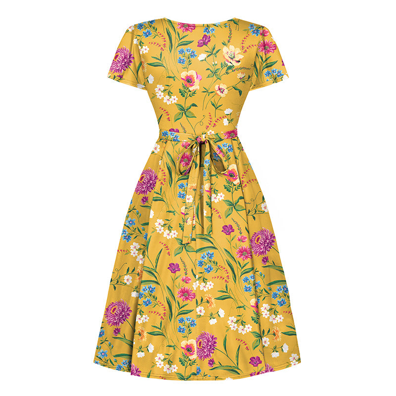 Lyra - Short Sleeve Dress - Summer Haze