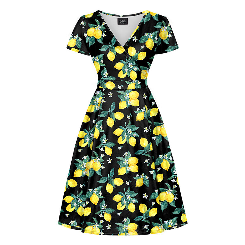 Lyra - Short Sleeve Dress - Amalfi Lemons