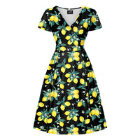 Thumbnail for Lyra - Short Sleeve Dress - Amalfi Lemons