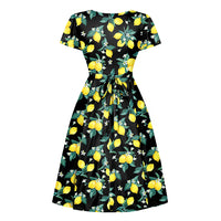 Thumbnail for Lyra - Short Sleeve Dress - Amalfi Lemons