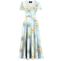Thumbnail for Lyra - Maxi Dress - Blue Spring Floral
