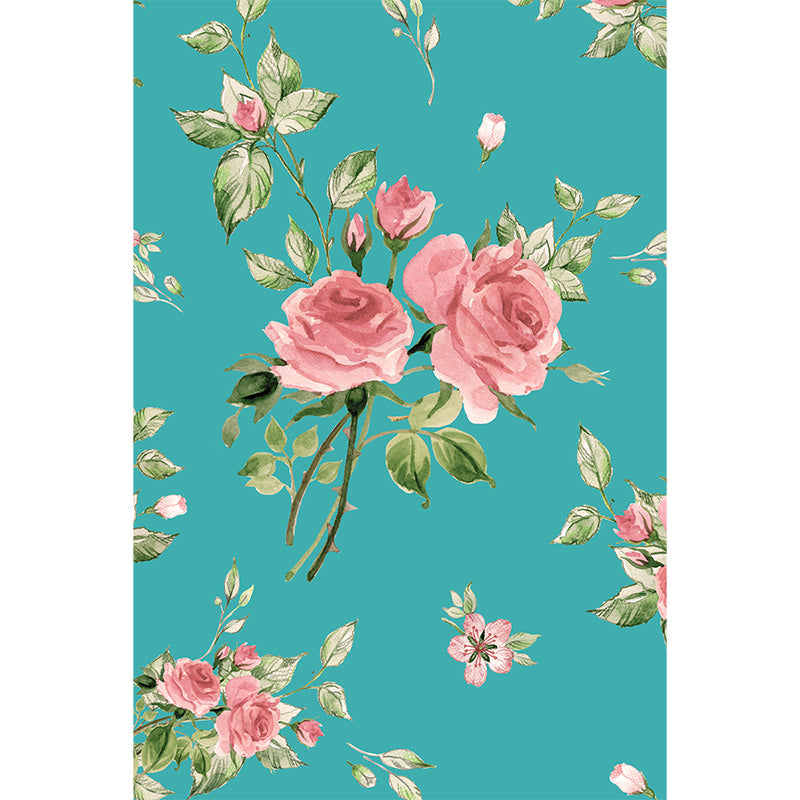 Betty Dress - Pink Roses on Teal