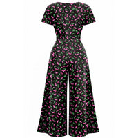 Thumbnail for Jumpsuit - Short Sleeve Dress - Pink Cherry