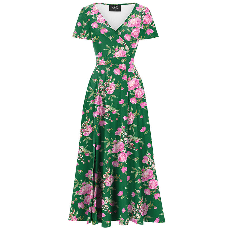 Lyra - Maxi Dress - Emerald Peony