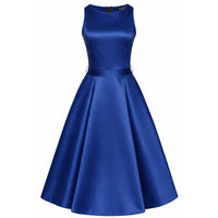 Thumbnail for Hepburn Dress - Tanzanite Sateen