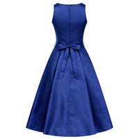 Thumbnail for Hepburn Dress - Tanzanite Sateen