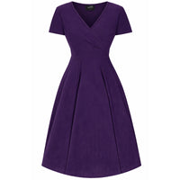 Thumbnail for Short Sleeve Lyra Dress - Damson