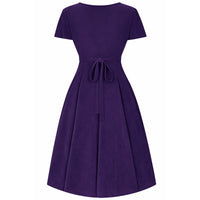 Thumbnail for Short Sleeve Lyra Dress - Damson